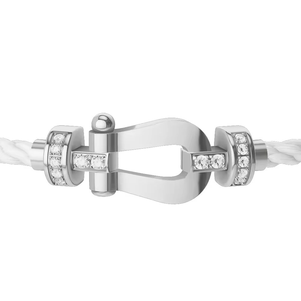 FORCE 10 BRACELET 18K WHITE GOLD AND DIAMONDS MEDIUM MODEL