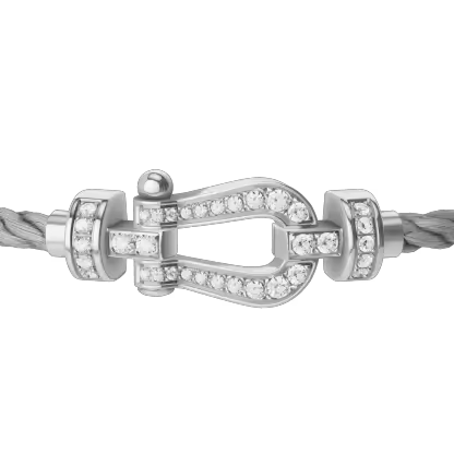 FORCE 10 BRACELET 18K WHITE GOLD AND DIAMONDS MEDIUM MODEL