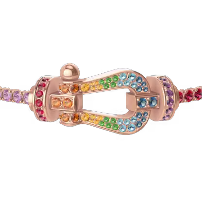 FORCE 10 BRACELET 18K PINK GOLD AND COLORED STONES LARGE MODEL