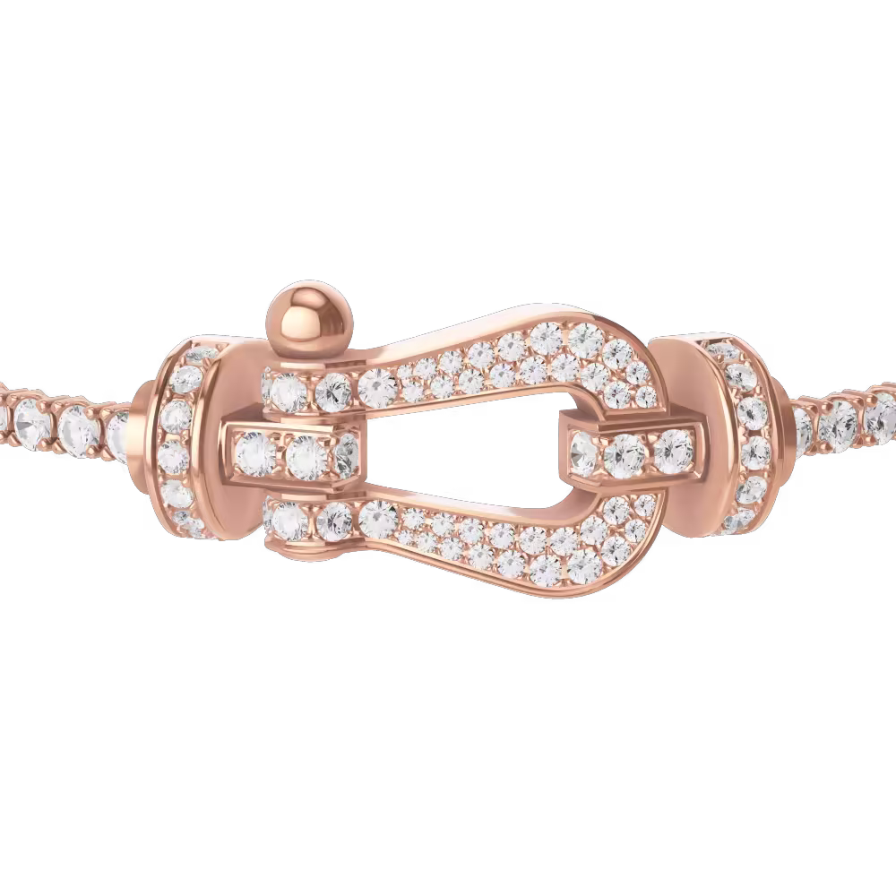 Force 10 bracelet 18k pink gold and diamonds large model