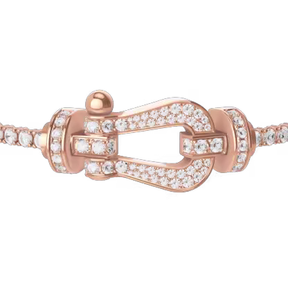 Force 10 bracelet 18k pink gold and diamonds large model