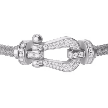 FORCE 10 BRACELET 18K WHITE GOLD AND DIAMONDS LARGE MODEL