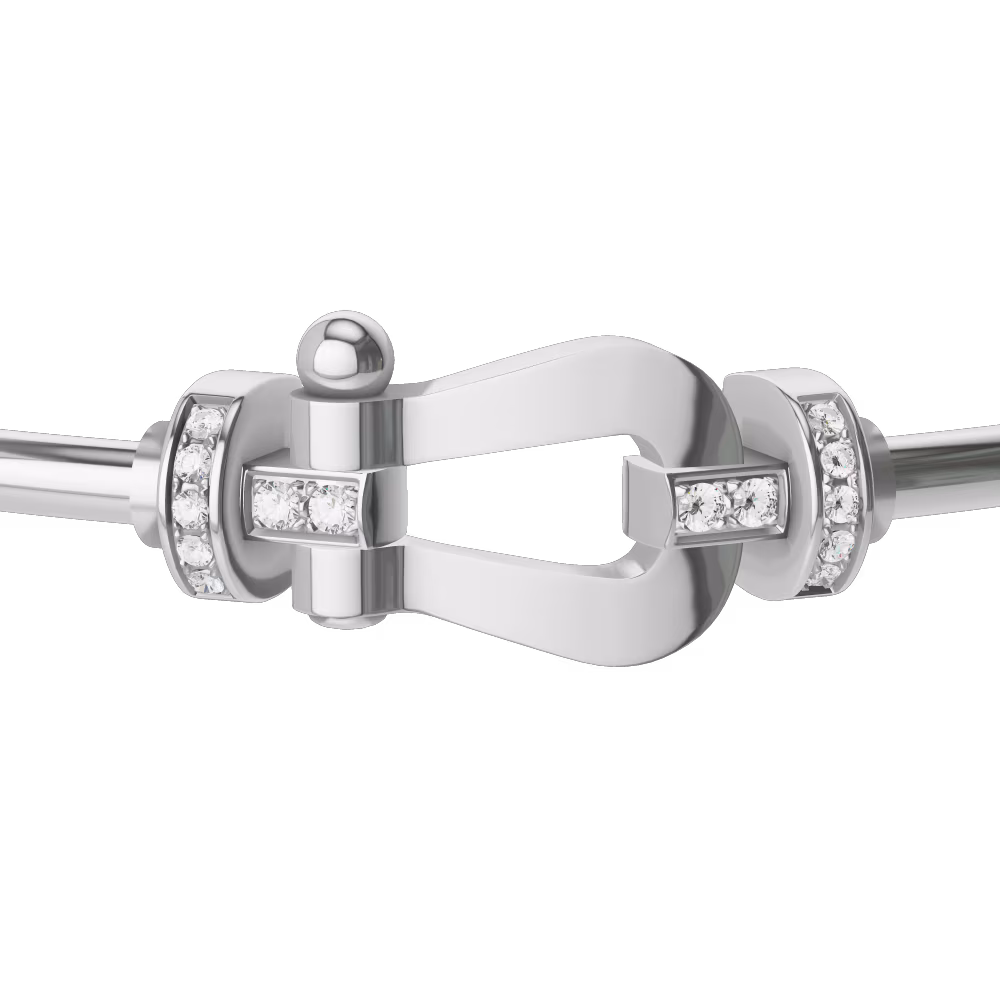 FORCE 10 BRACELET 18K WHITE GOLD AND DIAMONDS LARGE MODEL
