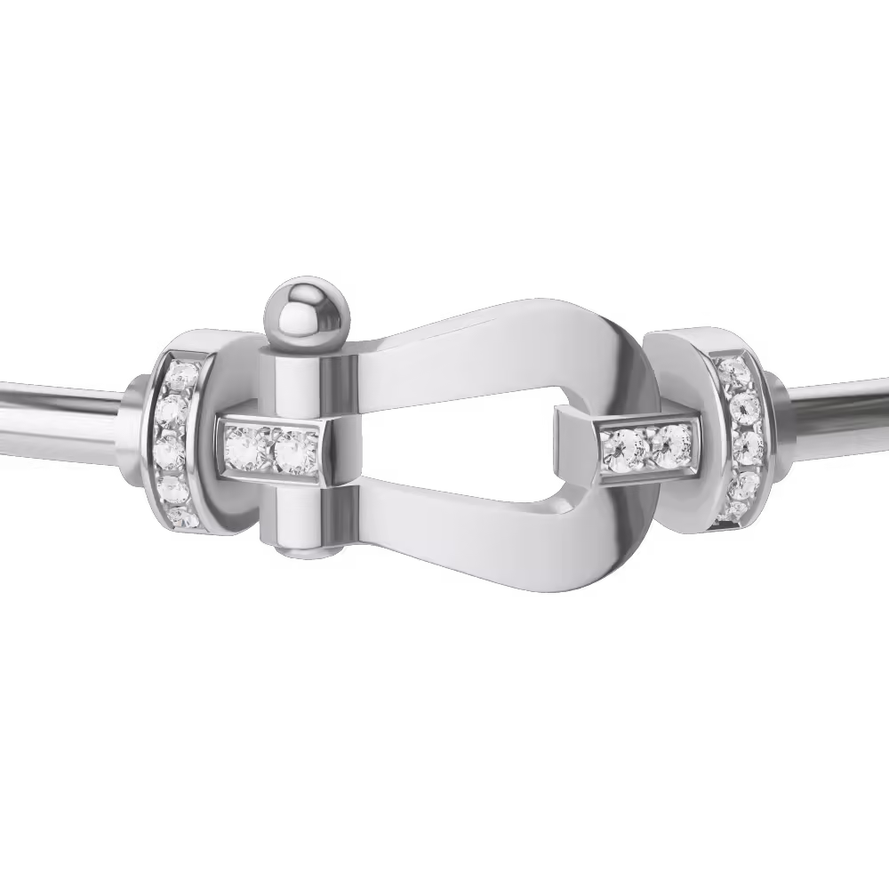 FORCE 10 BRACELET 18K WHITE GOLD AND DIAMONDS LARGE MODEL