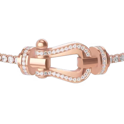 FORCE 10 BRACELET LARGE MODEL 18K PINK GOLD DIAMOND PAVED