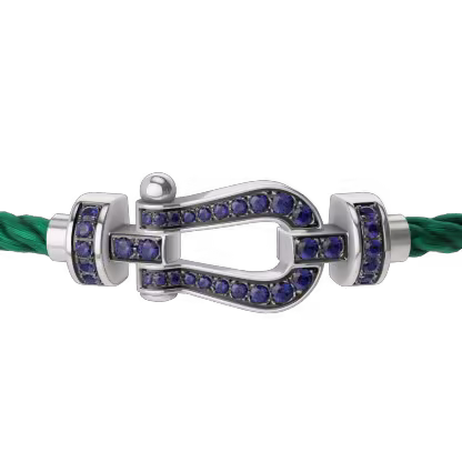 FORCE 10 BRACELET 18K WHITE GOLD AND BLUE SAPPHIRES MEDIUM MODEL