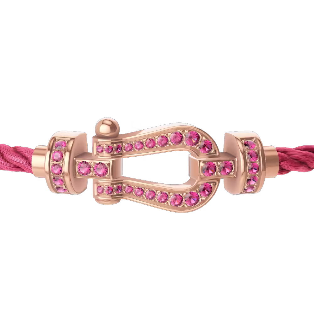 FORCE 10 BRACELET 18K PINK GOLD AND PINK SAPPHIRES MEDIUM MODEL