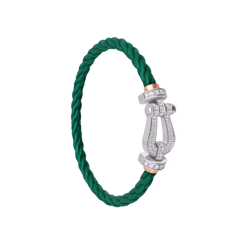 FORCE 10 BRACELET 18K WHITE GOLD AND DIAMONDS LARGE MODEL