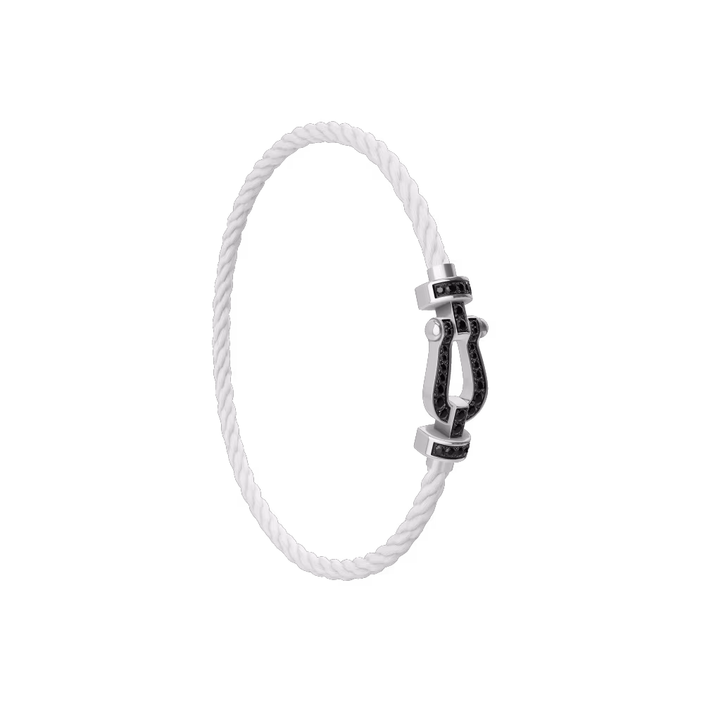 FORCE 10 BRACELET 18K WHITE GOLD AND BLACK DIAMONDS MEDIUM MODEL