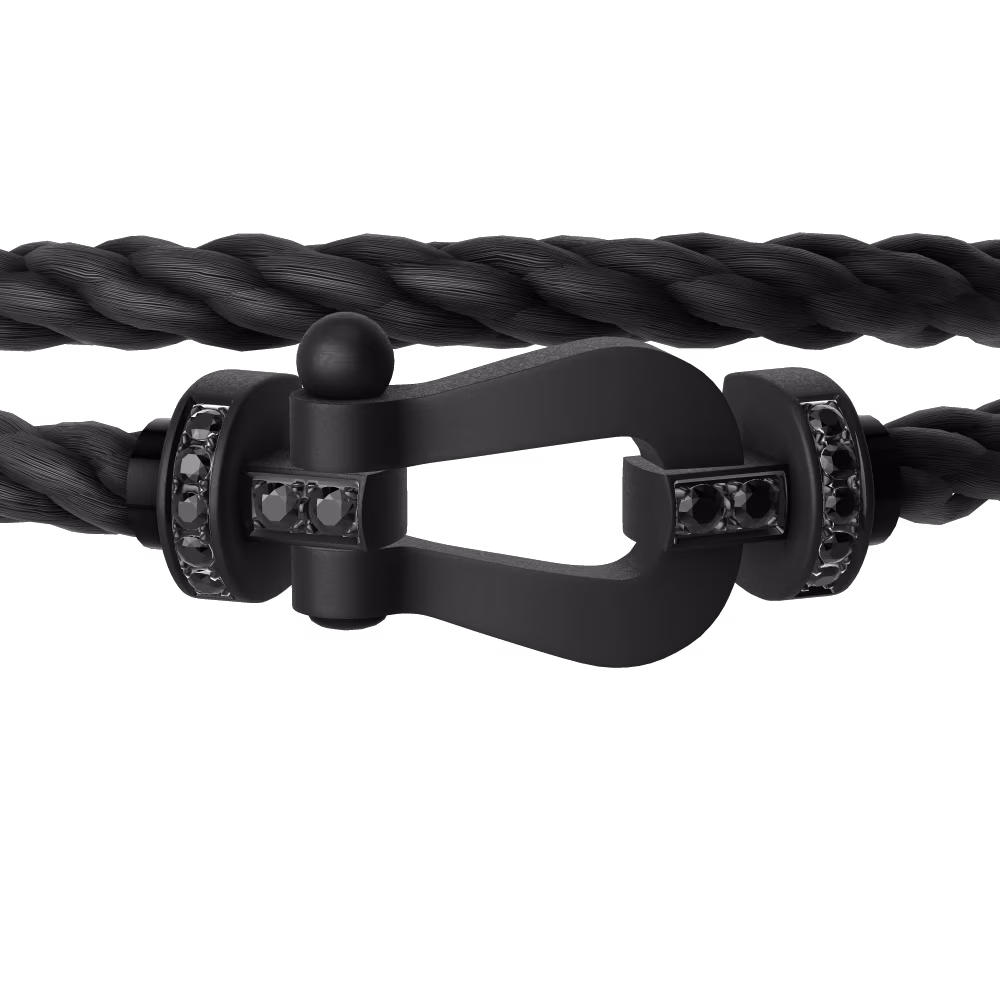 FORCE 10 BRACELET BLACK TITANIUM AND BLACK DIAMONDS LARGE MODEL