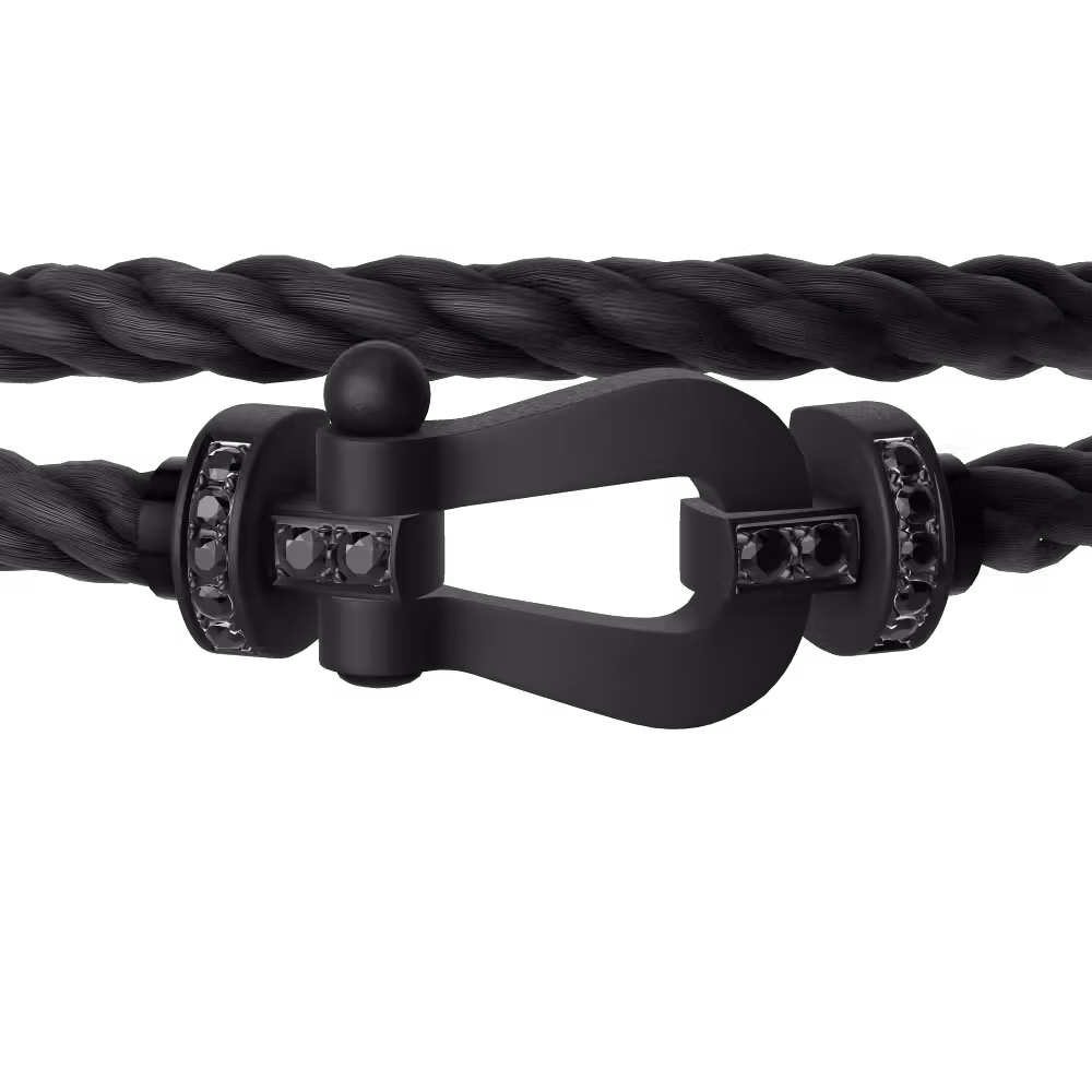 FORCE 10 BRACELET BLACK TITANIUM AND BLACK DIAMONDS LARGE MODEL