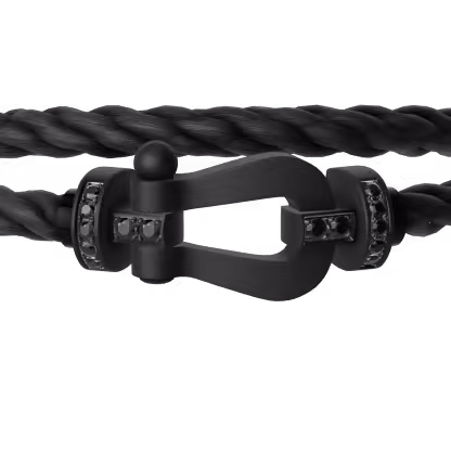 FORCE 10 BRACELET BLACK TITANIUM AND BLACK DIAMONDS LARGE MODEL