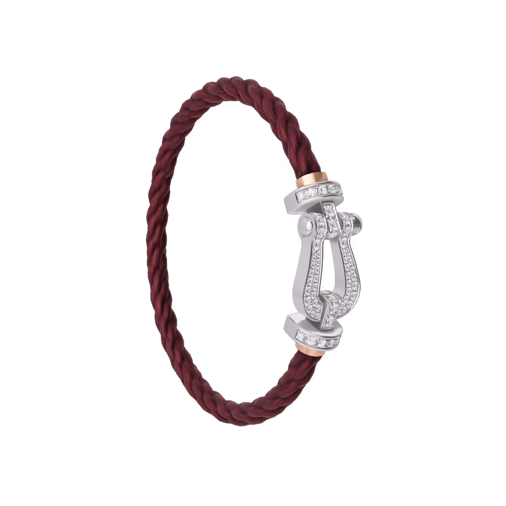 FORCE 10 BRACELET 18K WHITE GOLD AND DIAMONDS LARGE MODEL