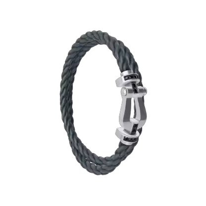 FORCE 10 BRACELET 18K WHITE GOLD AND BLACK DIAMONDS LARGE MODEL