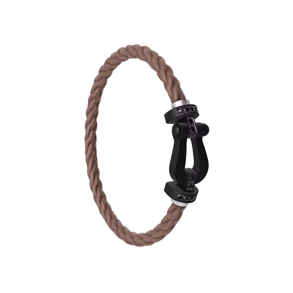FORCE 10 BRACELET BLACK TITANIUM AND BLACK DIAMONDS LARGE MODEL