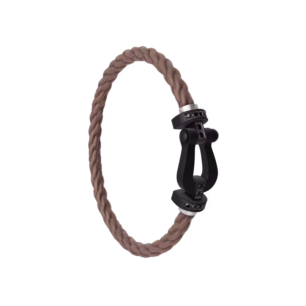 FORCE 10 BRACELET BLACK TITANIUM AND BLACK DIAMONDS LARGE MODEL