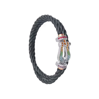 FORCE 10 BRACELET 18K WHITE GOLD AND COLORED STONES LARGE MODEL