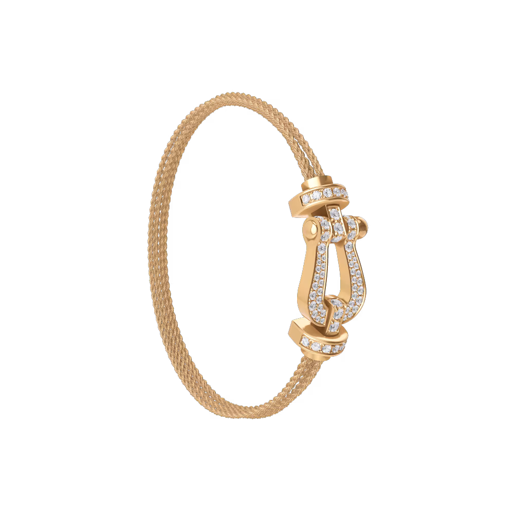 FORCE 10 BRACELET 18K YELLOW GOLD AND DIAMONDS LARGE MODEL