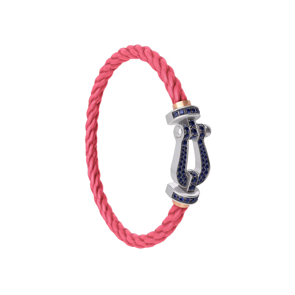 FORCE 10 BRACELET 18K WHITE GOLD AND BLUE SAPPHIRES LARGE MODEL