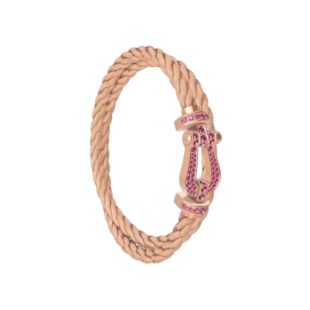 FORCE 10 BRACELET 18K PINK GOLD AND PINK SAPPHIRES LARGE MODEL