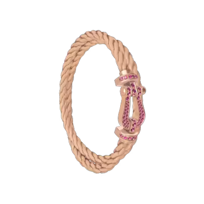 FORCE 10 BRACELET 18K PINK GOLD AND PINK SAPPHIRES LARGE MODEL