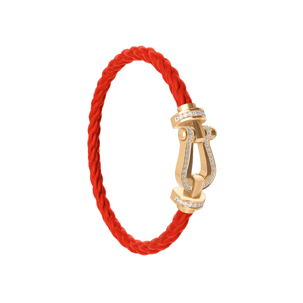 FORCE 10 BRACELET LARGE MODEL 18K YELLOW GOLD DIAMOND PAVED
