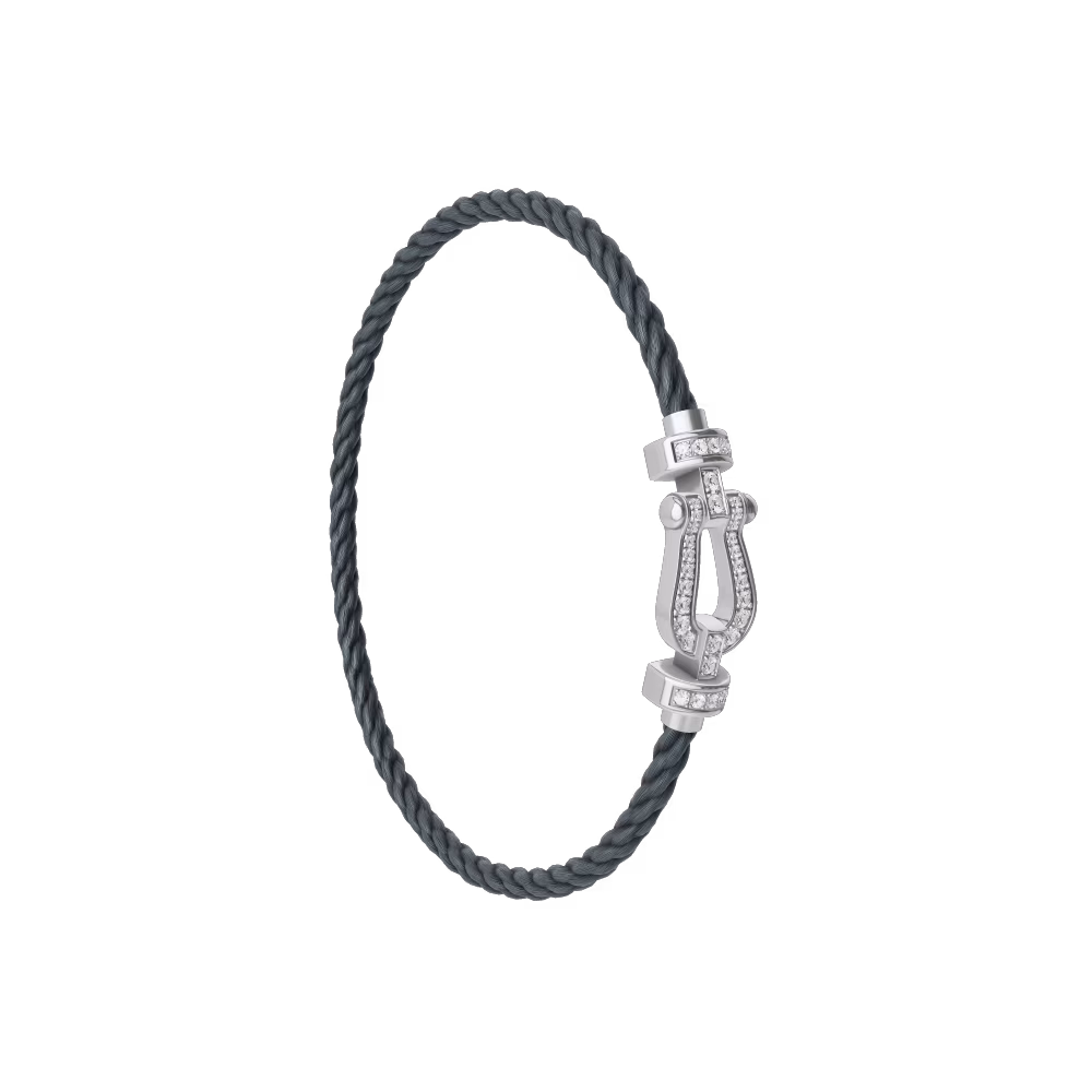 FORCE 10 BRACELET 18K WHITE GOLD AND DIAMONDS MEDIUM MODEL