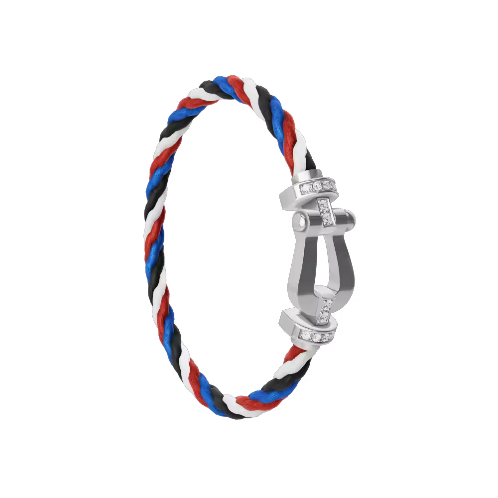 FORCE 10 BRACELET 18K WHITE GOLD AND DIAMONDS LARGE MODEL