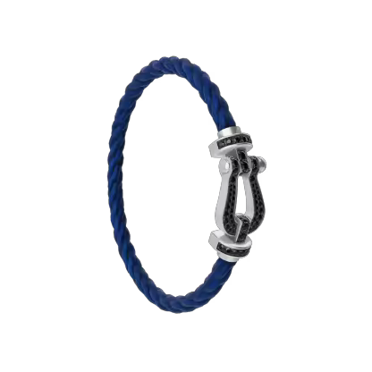 FORCE 10 BRACELET 18K WHITE GOLD AND BLACK DIAMONDS LARGE MODEL