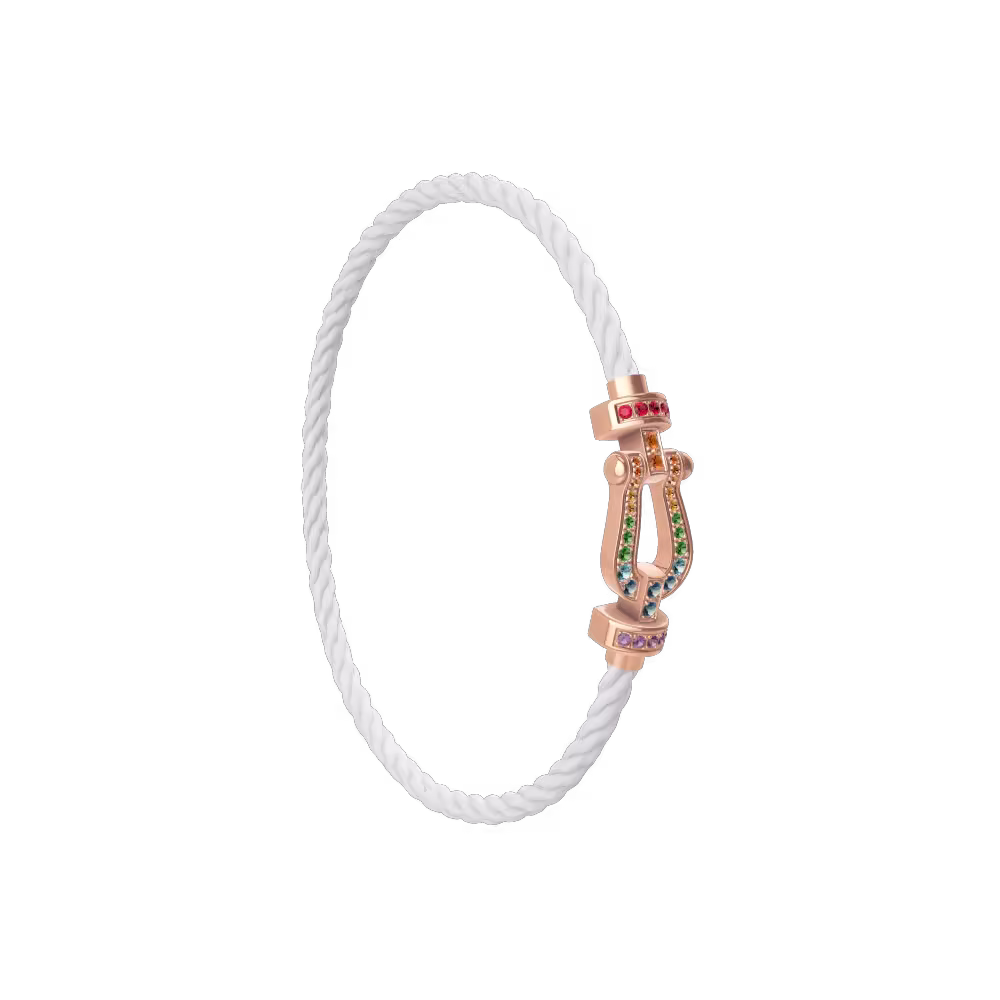 FORCE 10 BRACELET 18K PINK GOLD AND COLORED STONES MEDIUM MODEL