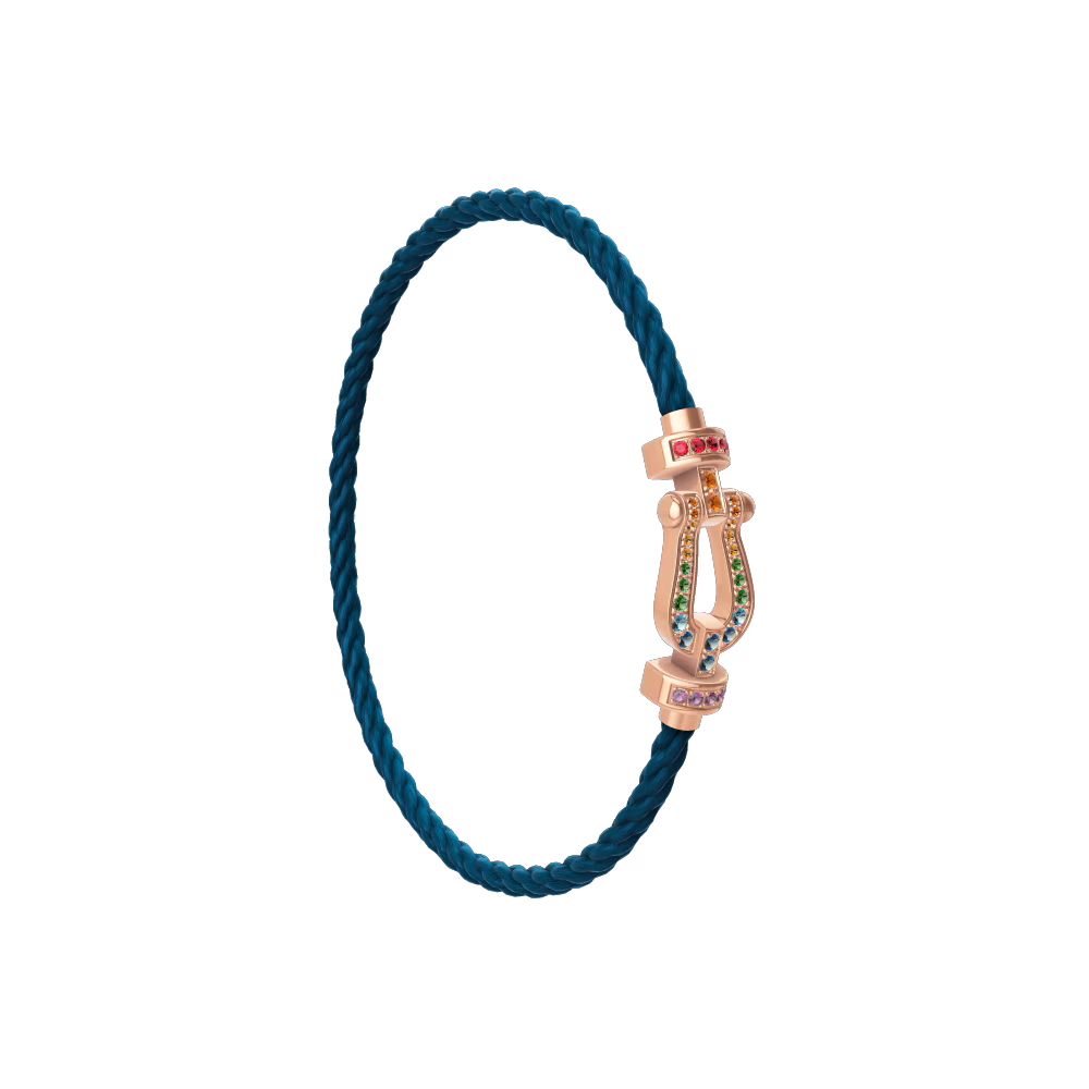 FORCE 10 BRACELET 18K PINK GOLD AND COLORED STONES MEDIUM MODEL