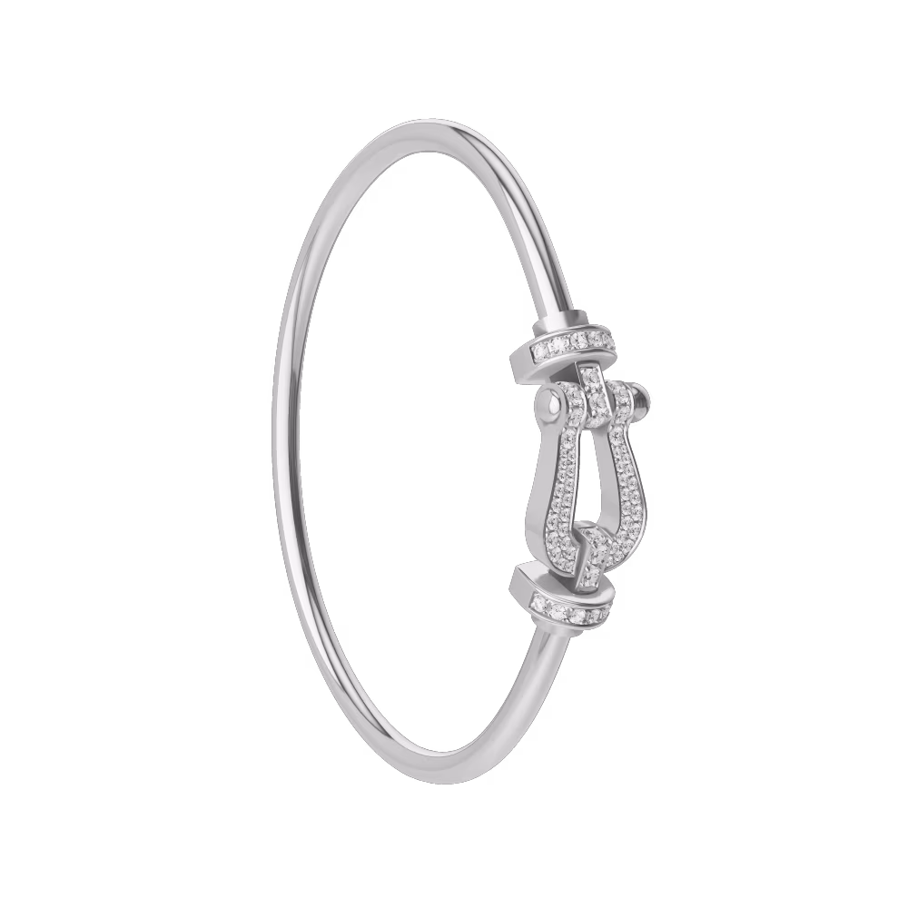FORCE 10 BRACELET 18K WHITE GOLD AND DIAMONDS LARGE MODEL