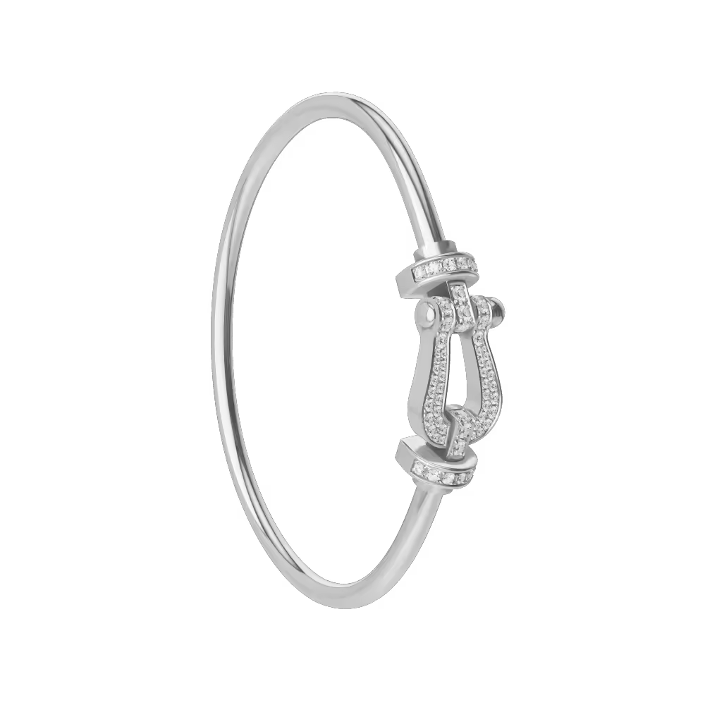 FORCE 10 BRACELET 18K WHITE GOLD AND DIAMONDS LARGE MODEL