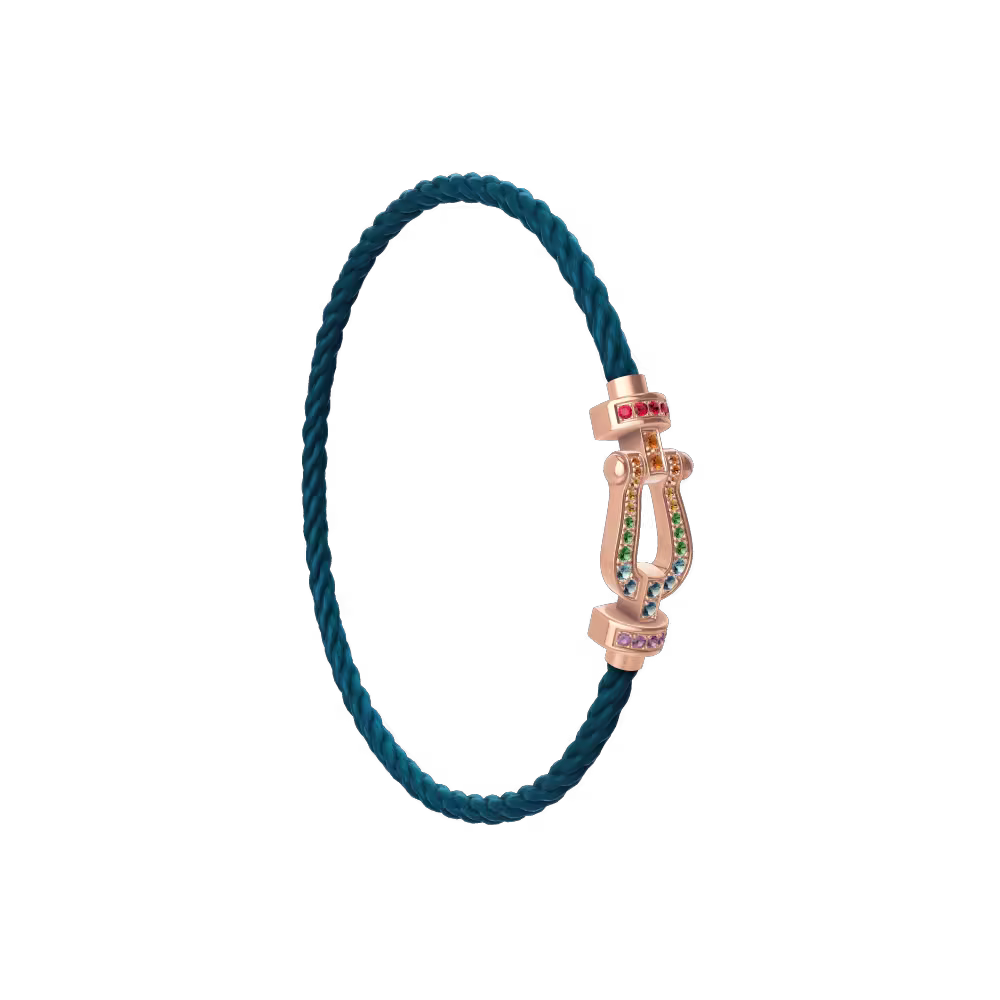 FORCE 10 BRACELET 18K PINK GOLD AND COLORED STONES MEDIUM MODEL