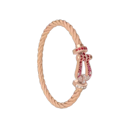 FORCE 10 BRACELET 18K PINK GOLD AND SAPPHIRE, RUBIES, DIAMONDS LARGE MODEL