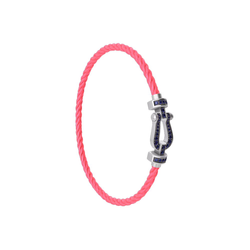 FORCE 10 BRACELET 18K WHITE GOLD AND BLUE SAPPHIRES MEDIUM MODEL