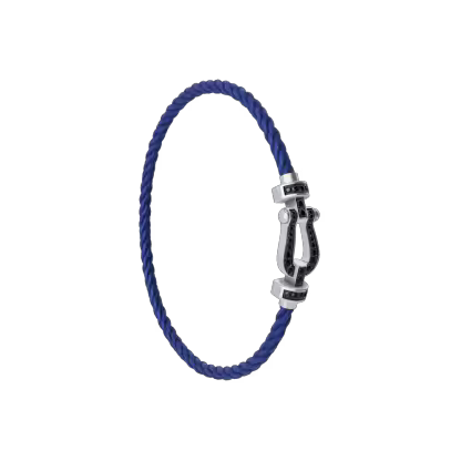 FORCE 10 BRACELET 18K WHITE GOLD AND BLACK DIAMONDS MEDIUM MODEL