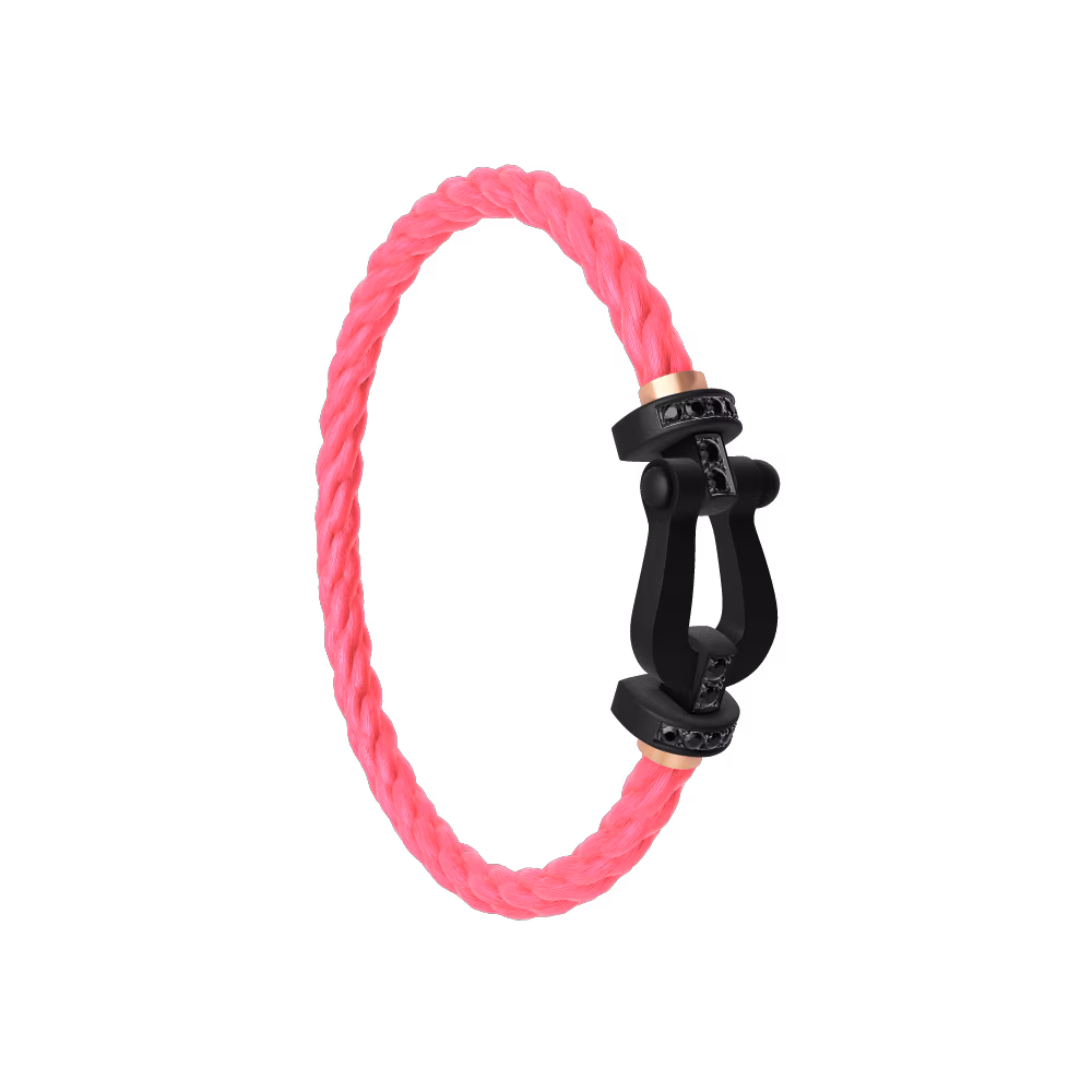 FORCE 10 BRACELET BLACK TITANIUM AND BLACK DIAMONDS LARGE MODEL