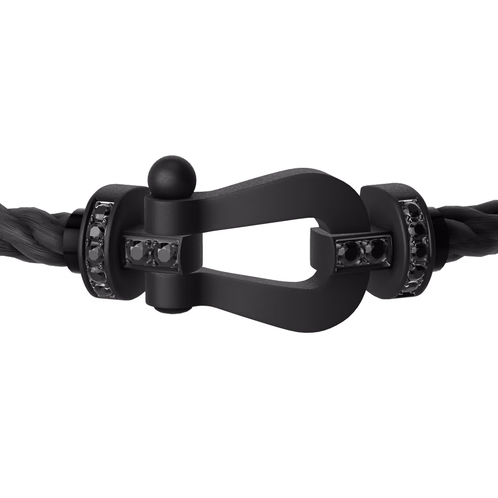 FORCE 10 BRACELET BLACK TITANIUM AND BLACK DIAMONDS LARGE MODEL