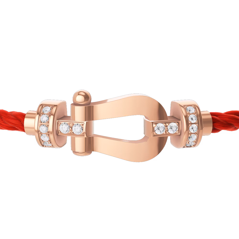 FORCE 10 BRACELET 18K PINK GOLD AND DIAMONDS MEDIUM MODEL
