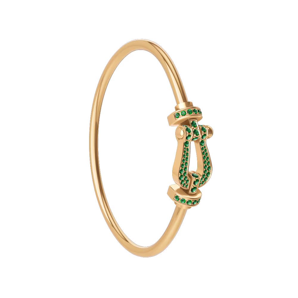 FORCE 10 BRACELET 18K YELLOW GOLD AND EMERALDS LARGE MODEL