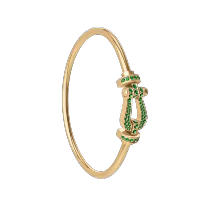 FORCE 10 BRACELET 18K YELLOW GOLD AND EMERALDS LARGE MODEL