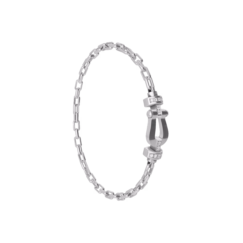 FORCE 10 BRACELET 18K WHITE GOLD AND DIAMONDS MEDIUM MODEL