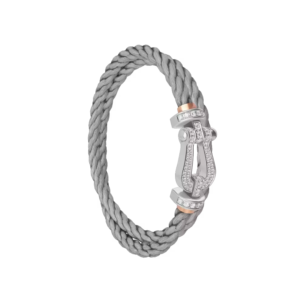 FORCE 10 BRACELET 18K WHITE GOLD AND DIAMONDS LARGE MODEL