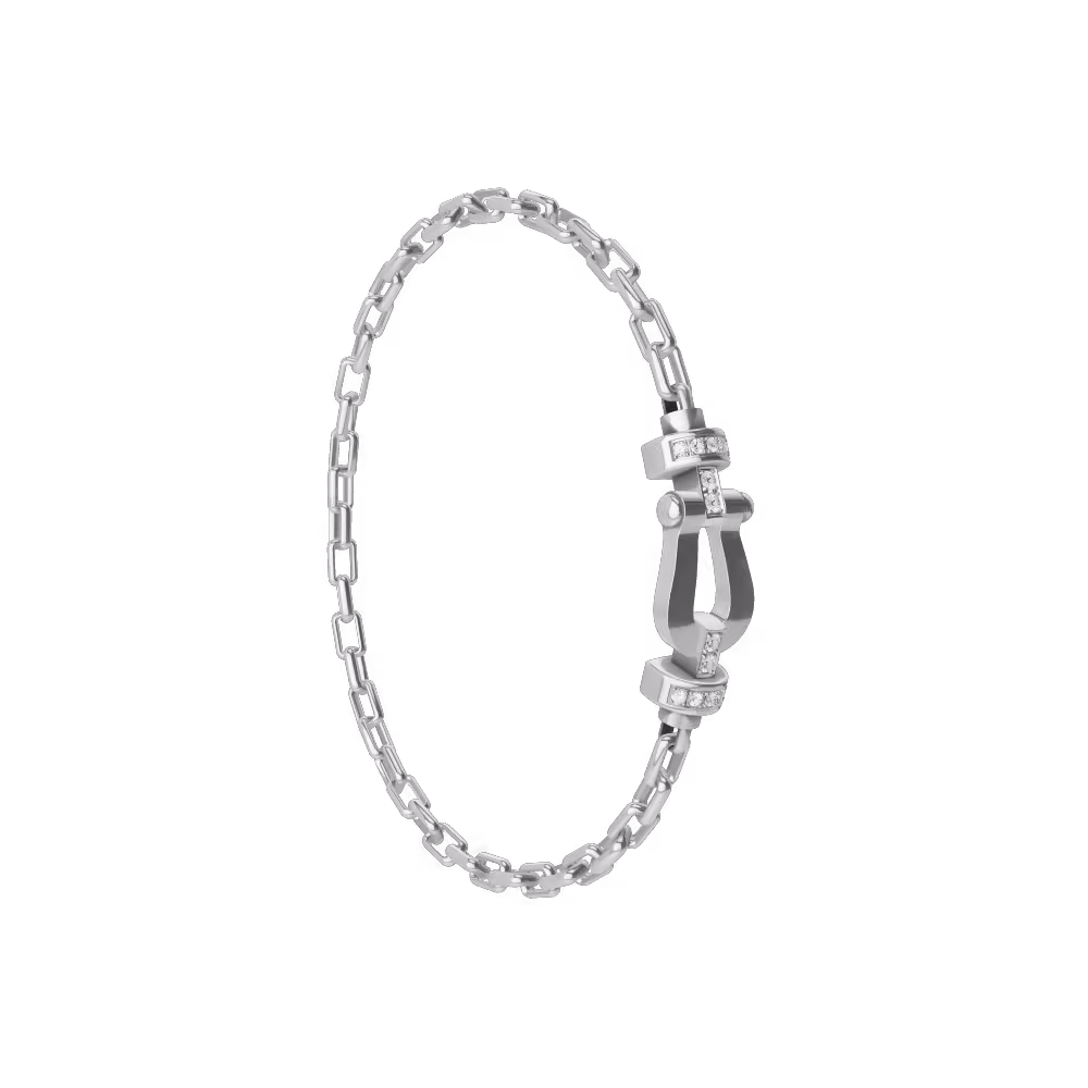 FORCE 10 BRACELET 18K WHITE GOLD AND DIAMONDS MEDIUM MODEL