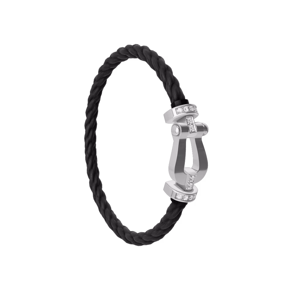 FORCE 10 BRACELET 18K WHITE GOLD AND DIAMONDS LARGE MODEL