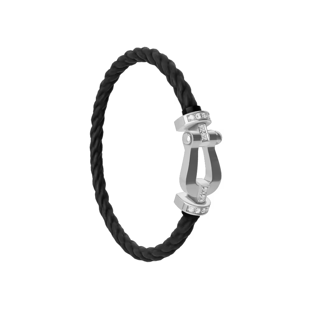 FORCE 10 BRACELET 18K WHITE GOLD AND DIAMONDS LARGE MODEL