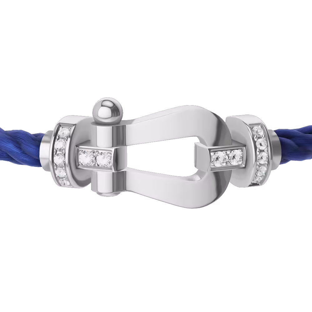 FORCE 10 BRACELET 18K WHITE GOLD AND DIAMONDS LARGE MODEL