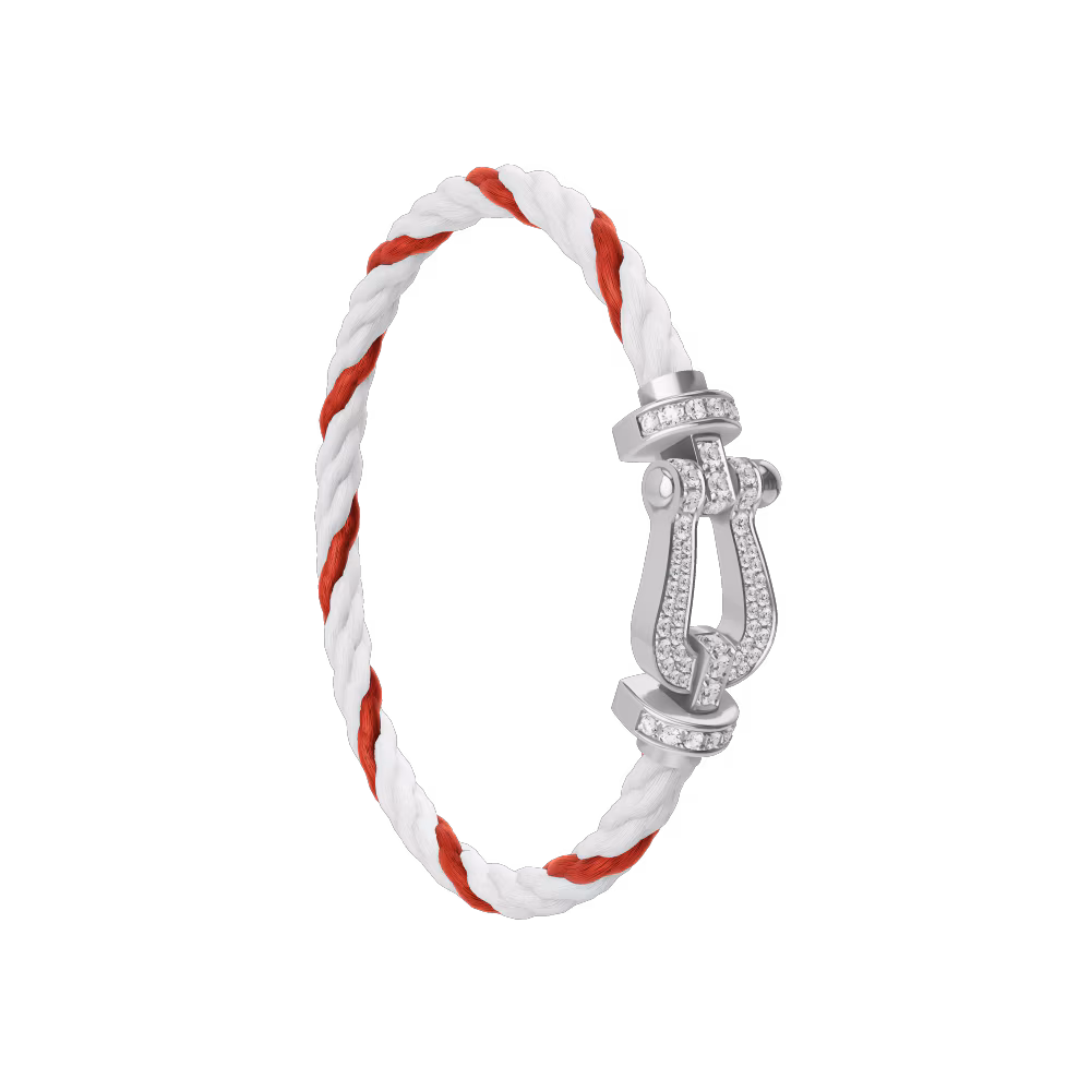 FORCE 10 BRACELET 18K WHITE GOLD AND DIAMONDS LARGE MODEL
