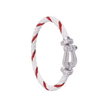 FORCE 10 BRACELET 18K WHITE GOLD AND DIAMONDS LARGE MODEL